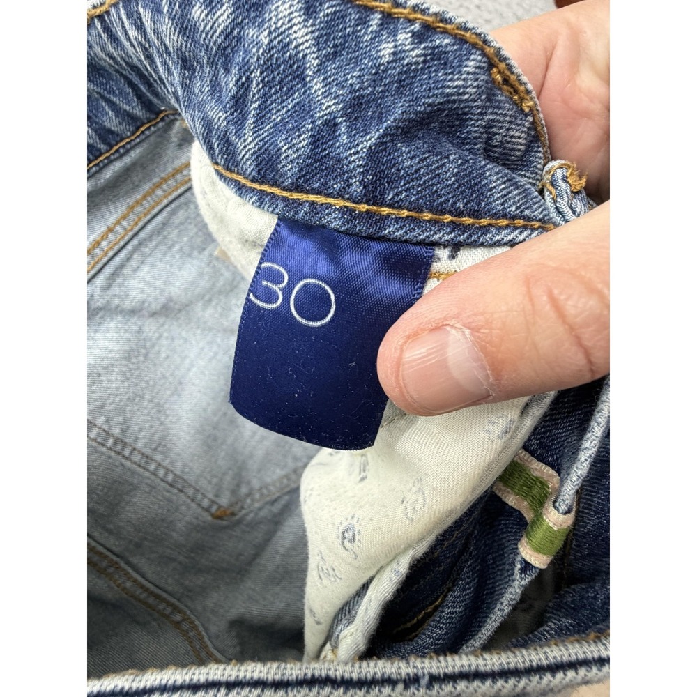 Pilcro Jeans Womens 30 Blue Med Wash Mid Rise Straight Distressed Denim - Picture 9 of 13